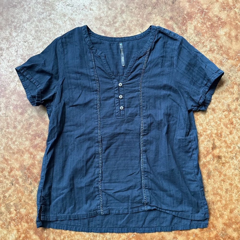 Kuhl navy blue relaxed fit casual shirt